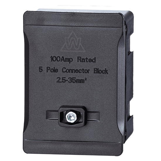 Picture of 5 Way 100A Single Pole Terminal Block - Black 