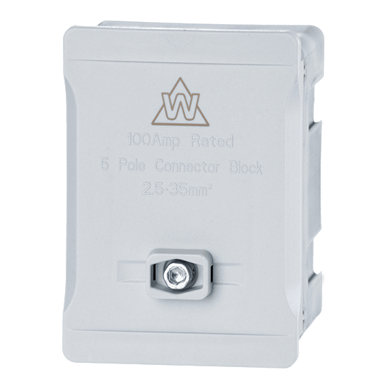 Picture of 5 Way 100A Single Pole Terminal Block - Grey
