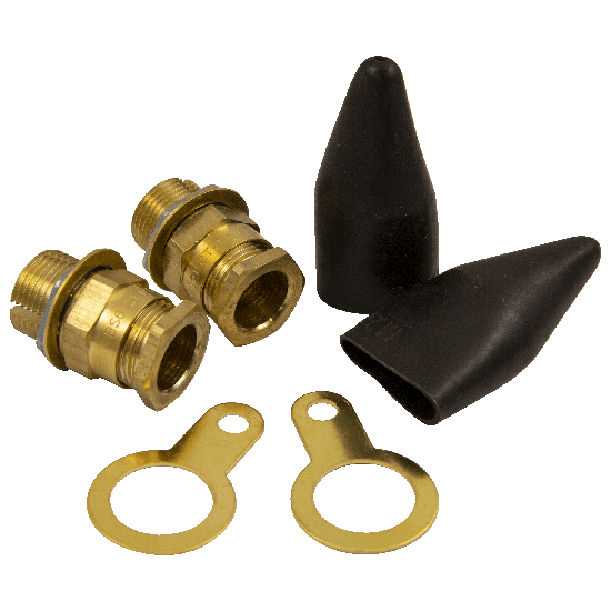 Picture of CXT20S Brass Cable Gland 20mm IP66 (2-Pack)